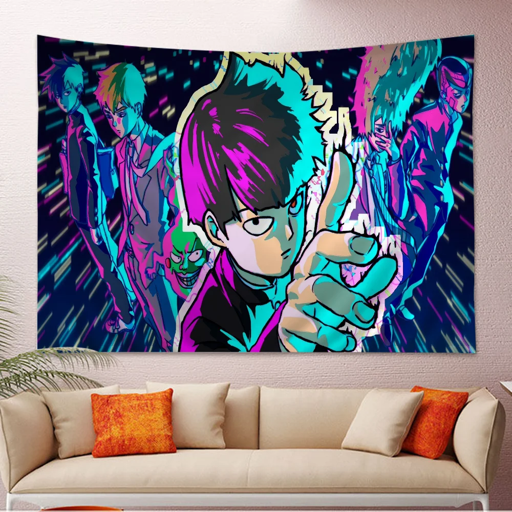 Mob Psycho 100 Tapestry Art Printing Cheap Hippie Wall Hanging Bohemian Wall Tapestries Mandala Art Home Decor