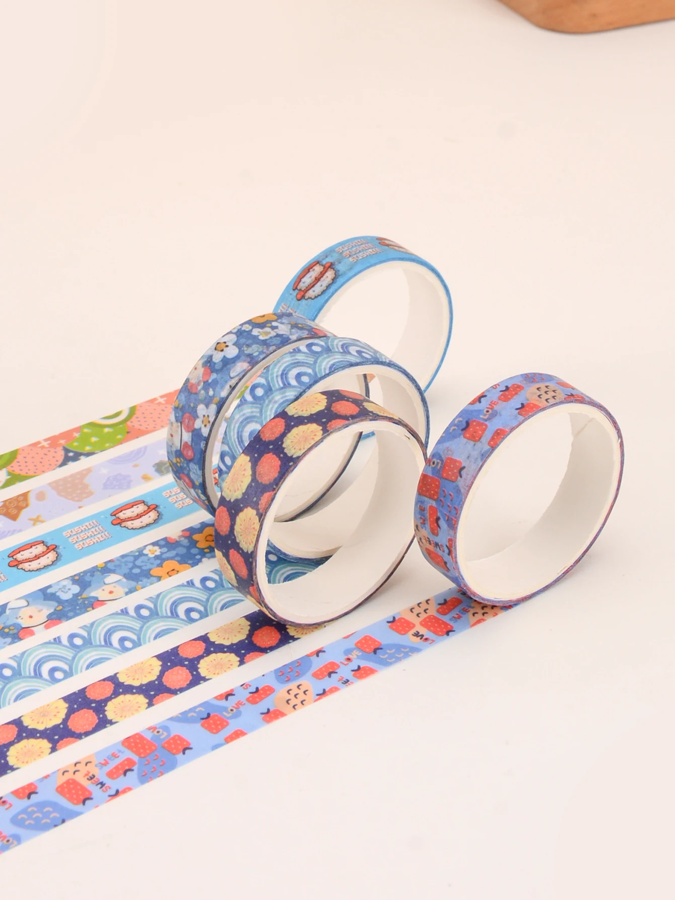 5 Rolls/Box, Various Styles Of Washi Tape, Masking Tape For Design And Diy For Precision Work, School Supplies