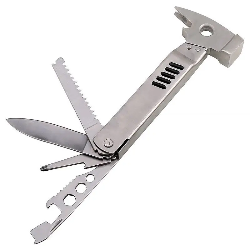 

Multi Functional Safety Hammer Car Window Breaking Sheep Horn Hammer Outdoor Camping Portable Small EDC Tool