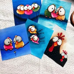 15X15cm Couple Bird Patchwork Cotton Canvas Fabric Cartoon for DIY Sewing & Quilting Purse Book Cover Home Decoration Material