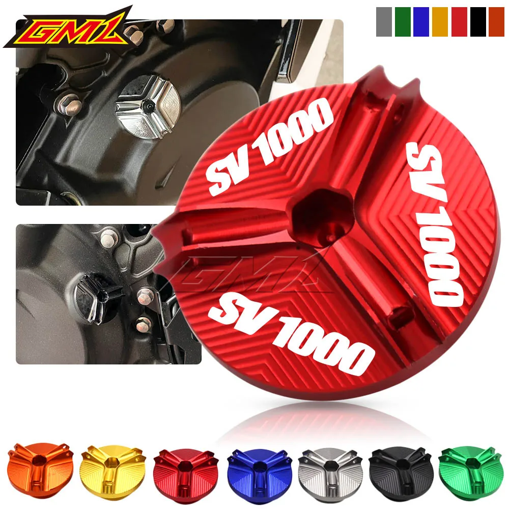 For SV1000/SV1000S 2003-2007 Motorcycle Accessories CNC Aluminum Engine Oil Drain Plug Sump Nut Cup Cover Oil Filler Cap