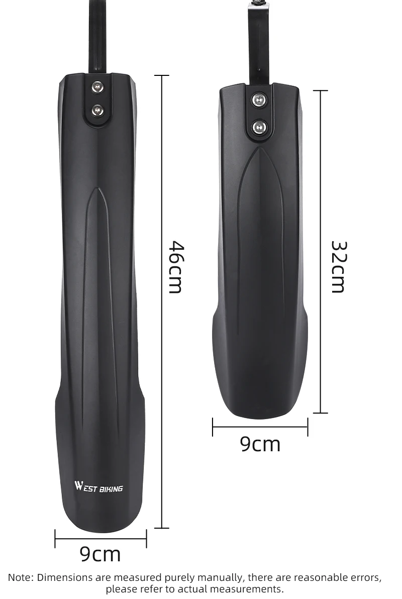 WEST BIKING Mountainbike-Schutzblech-Set 9cm Breiter Bogen Wasserdichte Schutzbleche Schraubbefestigung für 26 27,5 29 MTB Stadtfahrrad-Zubehör – Detail 4