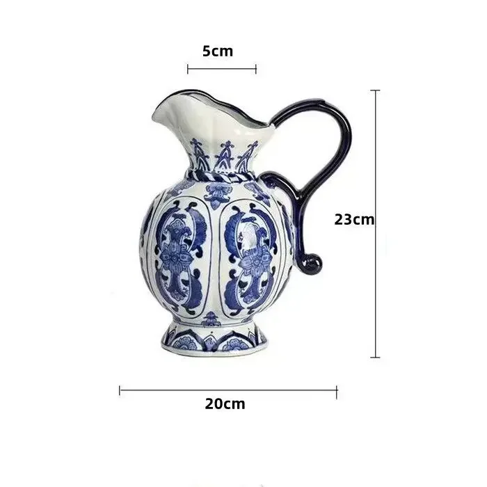 9.06' Chinese Blue and White Porcelain Wine Pot with Flower Vase, Jingdezhen