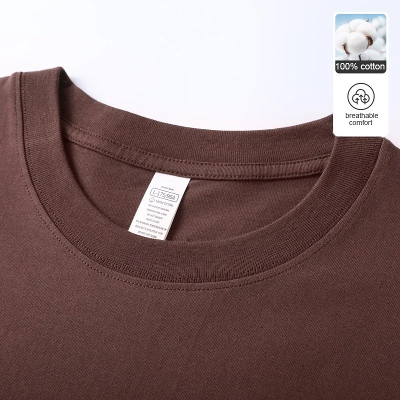 رجل تي شيرت 100% القطن جودة عالية جديد الصيف العلامة التجارية بلايز الكلاسيكية عادي الجولة الرقبة قصيرة الأكمام ملابس الرجال الموضة غير رسمية