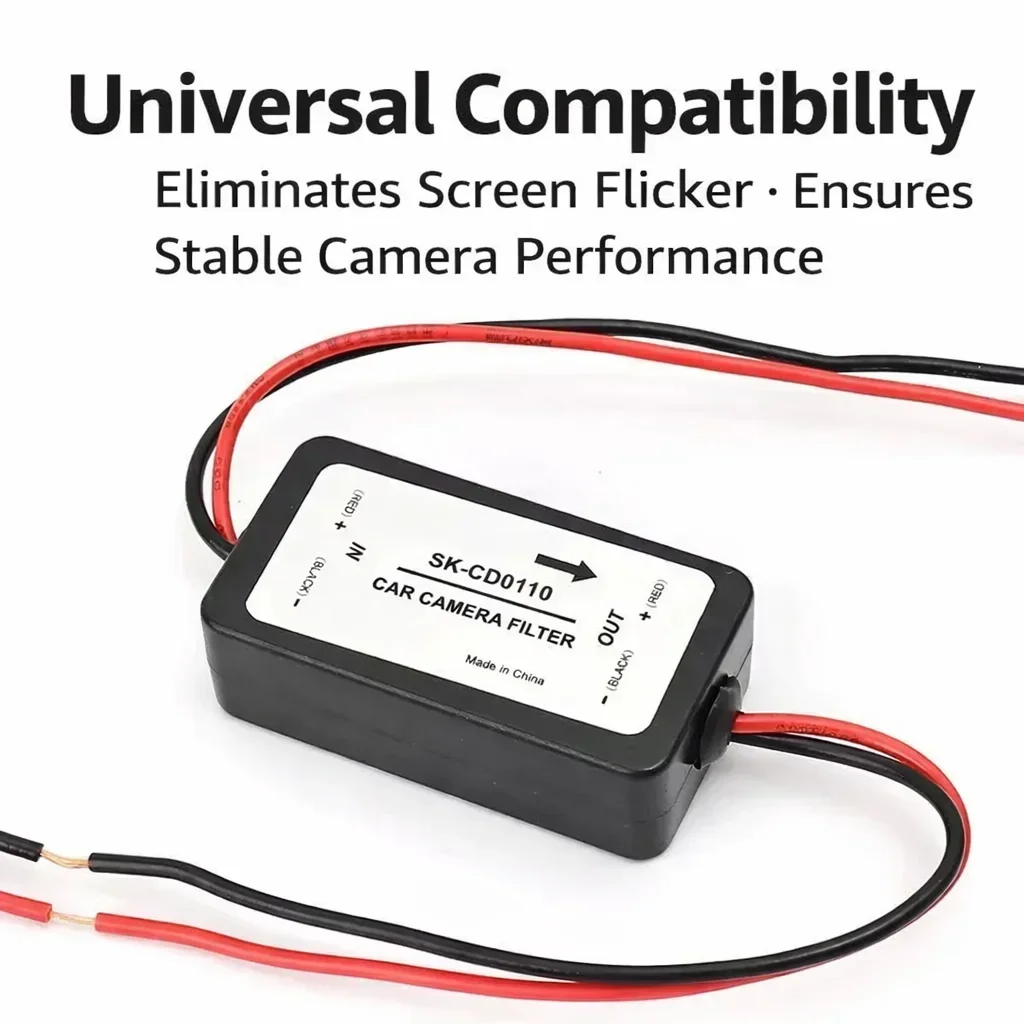 Backup Camera Rectifier DC 12V Power Relay Capacitor Filter Connector Waterproof Reverse Camera Automotive Vehicle Tool