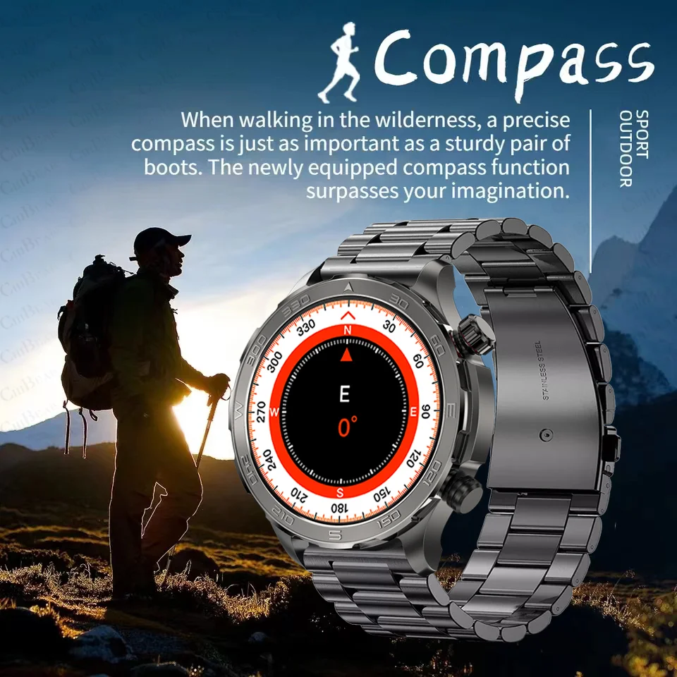ChiBear Bluetooth Call Smart Watch Men AMOLED HD Large Screen Heart Rate NFC IP68 Waterproof GPS Sports Smart Watch