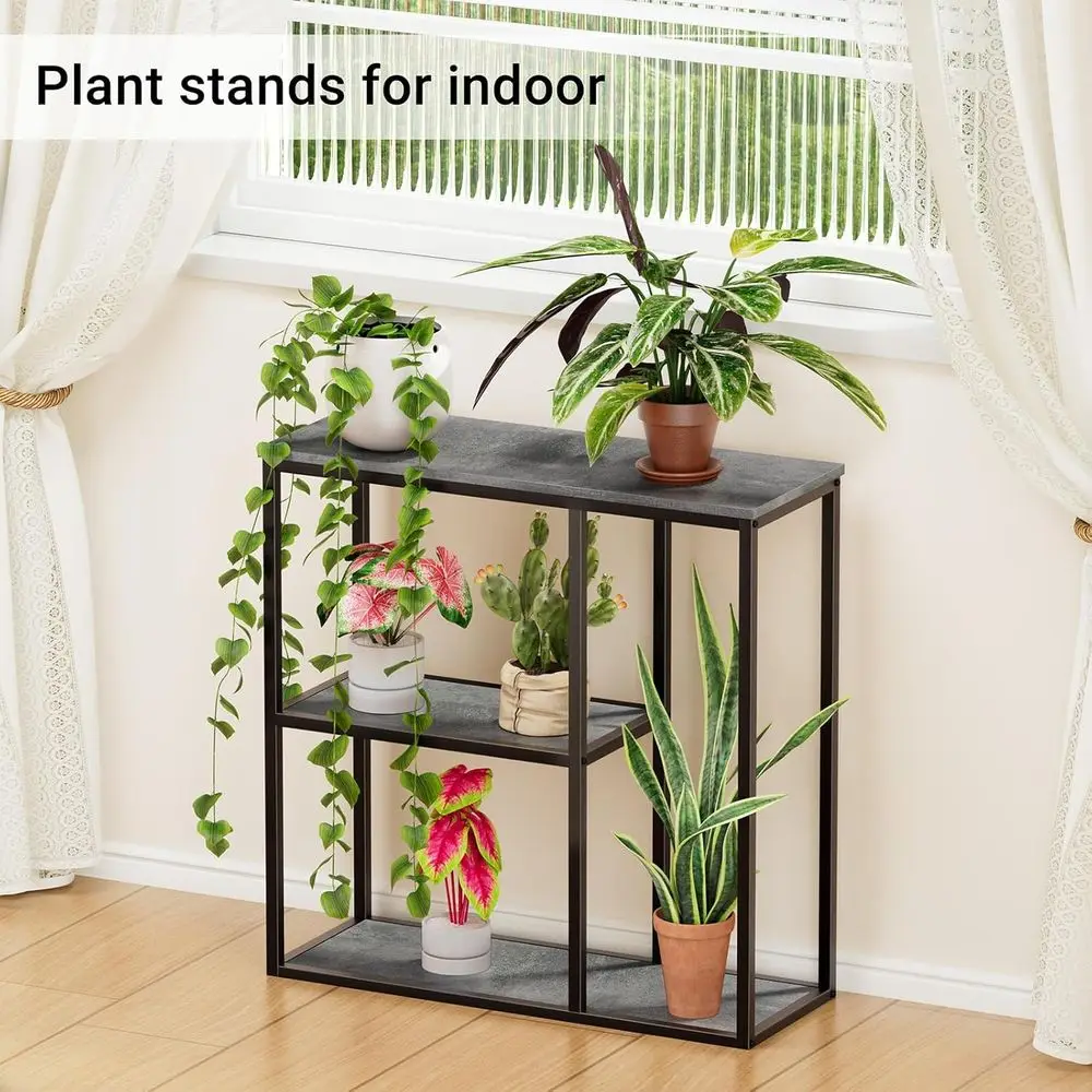 12 Grey 3-Tier Console Table for Narrow Entryways, 31.5 Industrial-Style Living Room Sofa Table