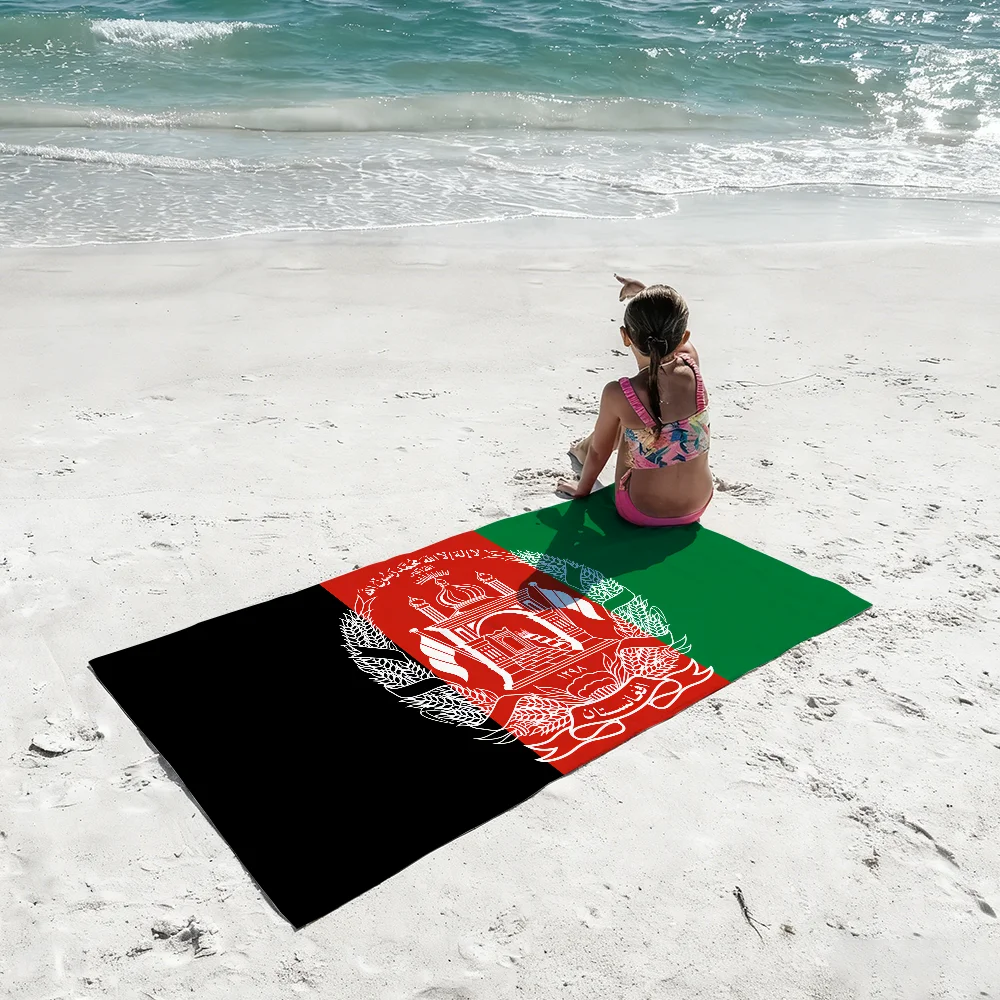 Nation Afghan A-Afghanistan Towel Quick Dry Absorbent Beach Towel for Sports, Fitness, Swimming and Outdoor Activities