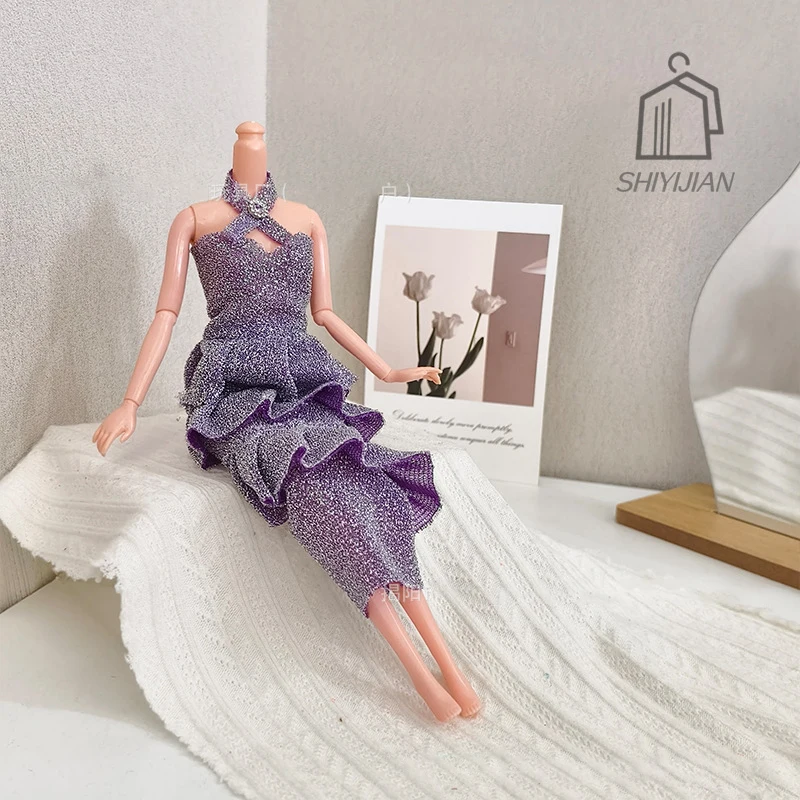 30cm FR Supermodel Doll Clothes Fashion Sweet Glitter Cake Dress1/6 BJD Xinyi PP Princess Doll Elegant Dinner DIY Dress Up