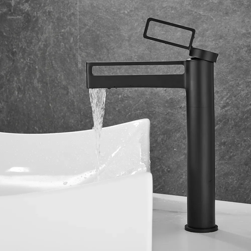 Lavelli da bagno per WC in ottone multicolore per hotel, rubinetti a cascata, miscelatori per acqua calda e fredda, nero, oro, cromo