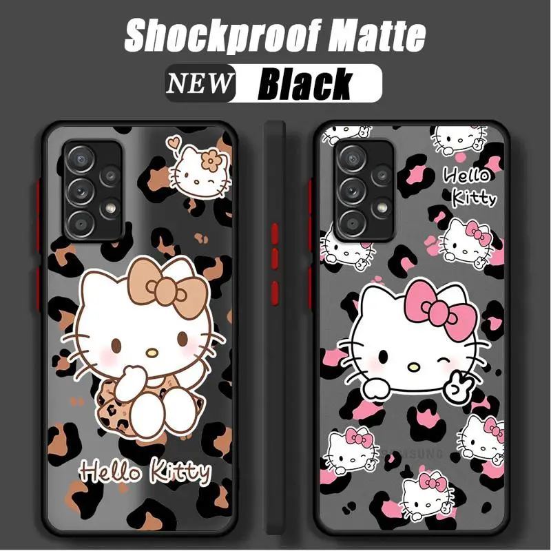 Cartoon Holle Kitty Matte Case For Samsung Galaxy A54 A52 A14 A53 A34 A13 A12 A32 A21s A23 A51 A33 A71 A50 A22 A24 Phone Cover