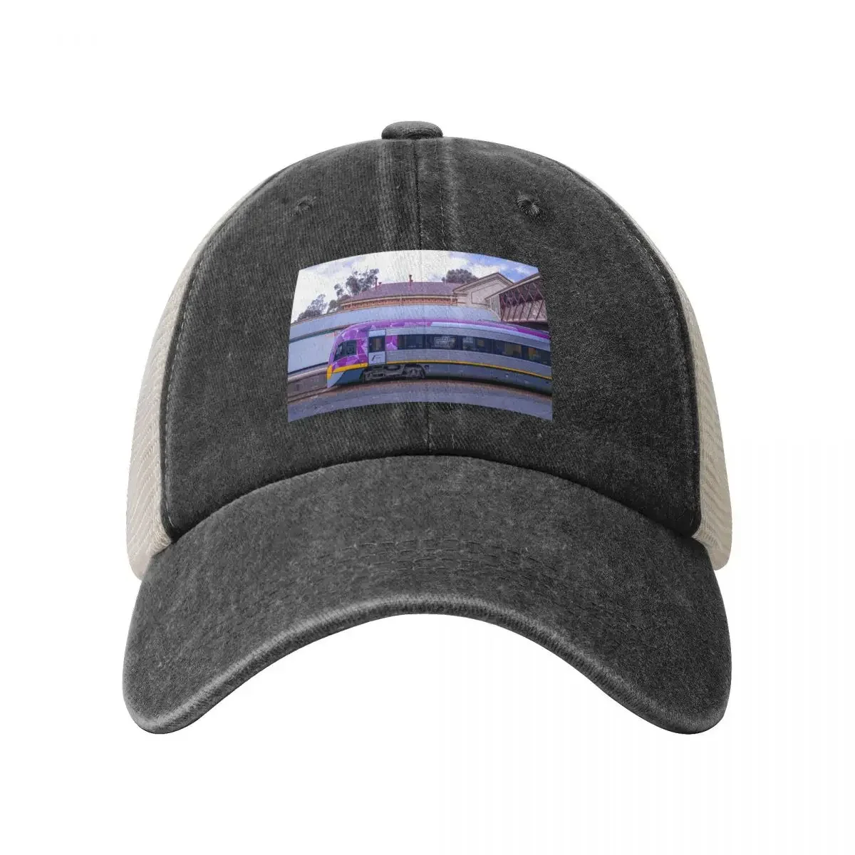 VLine Train in Bendigo headed North Baseball Cap sun hat Kids Hat Baseball Men Women's