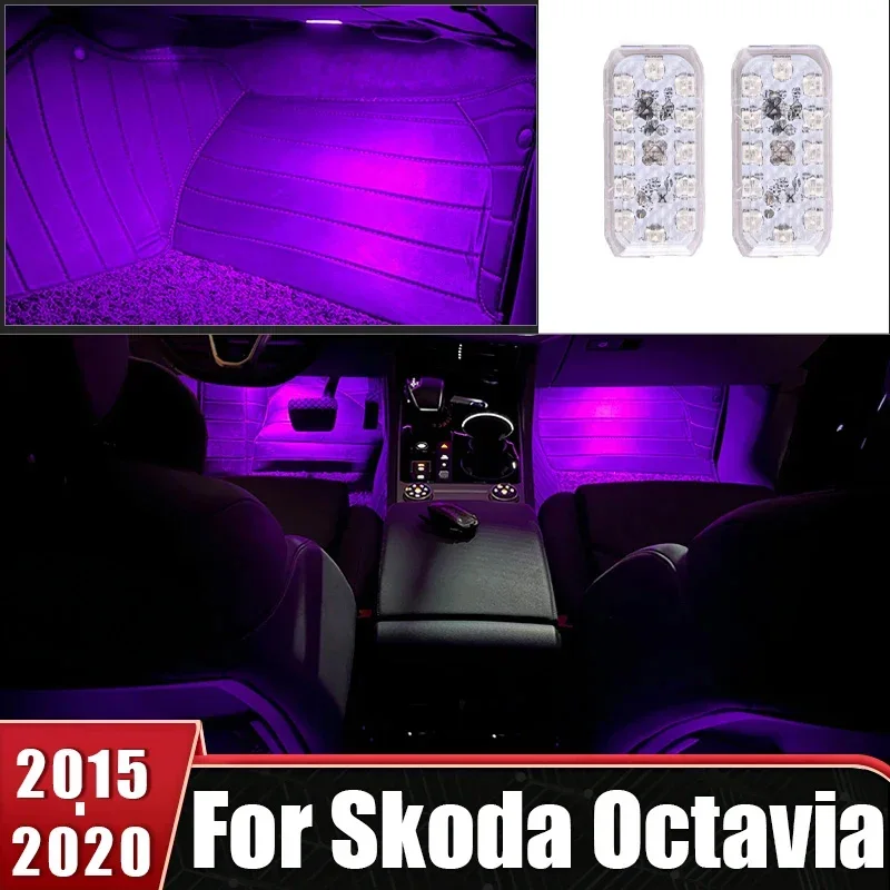 

For Skoda Octavia A7 MK3 5E 2015 2016 2017 2018 2019 2020 LED Footwell Lamp Atmosphere Light Ambient Light internal Accessories