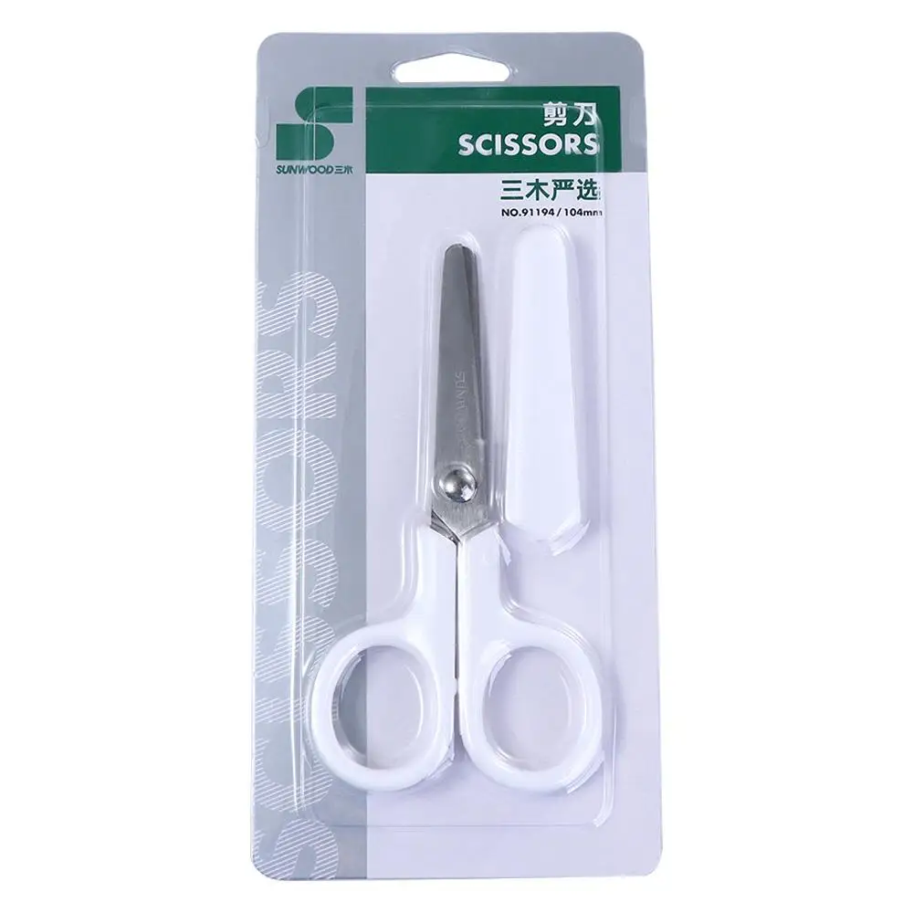 

School Supply Safety Stainless Steel Mini Student with Cover White Color White Tiny Scissors Office Scissor Scissor