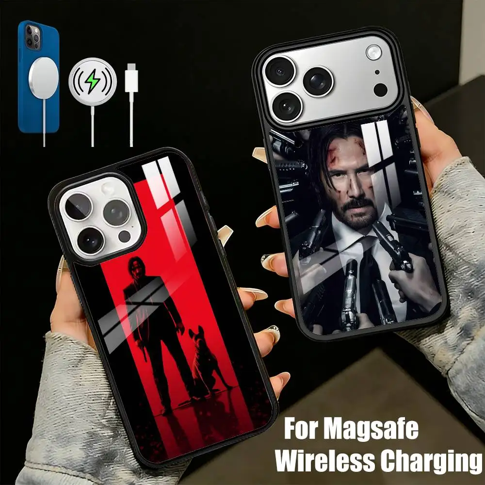 

Movie Character J-John Killer W-Wick Phone Case For iPhone17,16,15,14,13 Plus,Pro Max Magnetic For Magsafe Wireless Charging