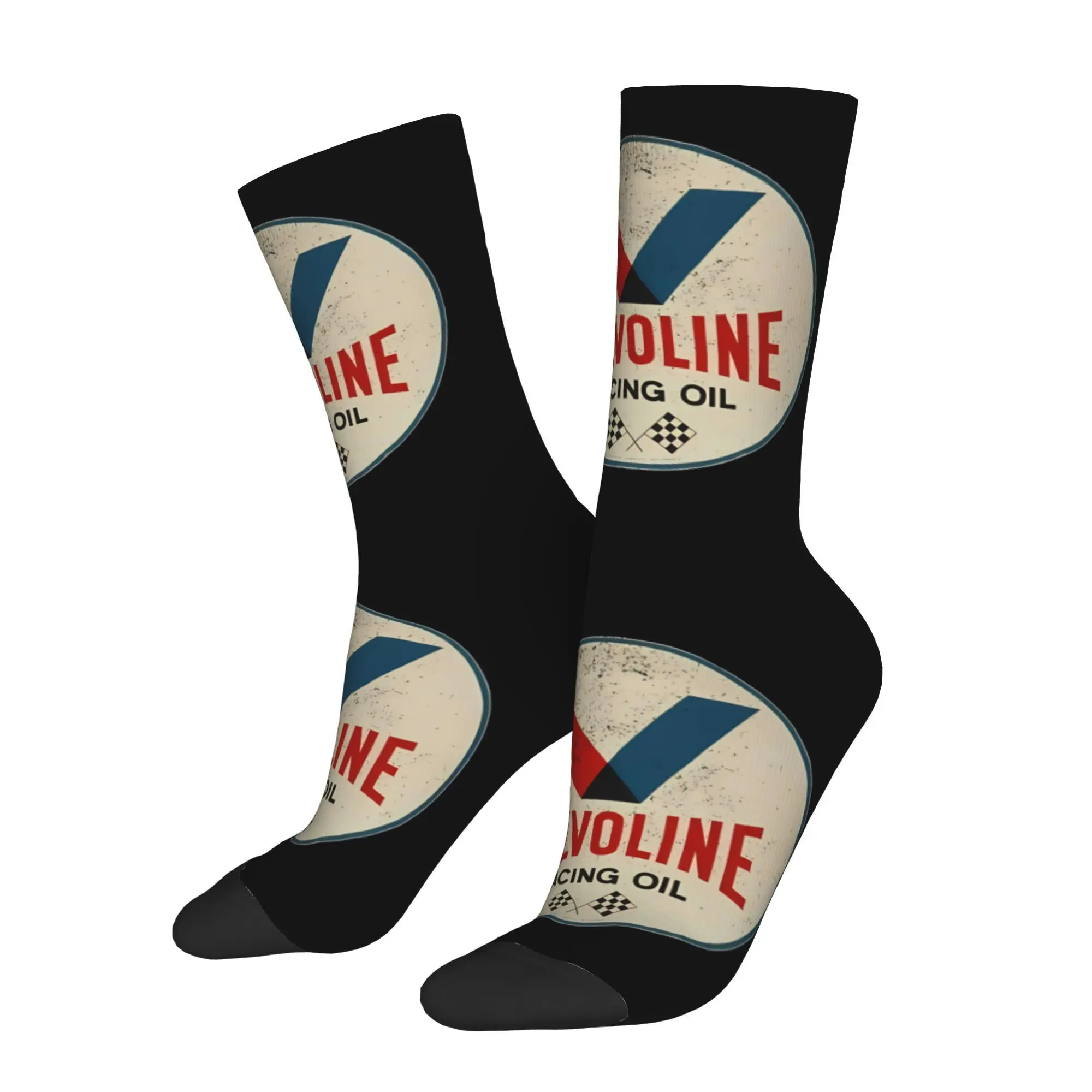 

Retro Valvoline Racing Men's Socks Krautrock Rock Band Unisex Street Style Crazy Crew Sock Gift