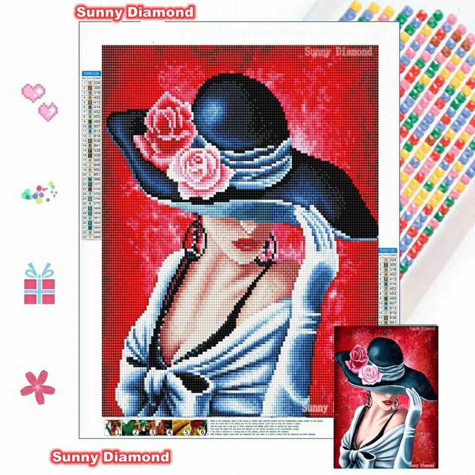 

Madame Chic Diamond Painting Stitch Feminism Sexy Vintage Woman Portrait Full Drill Art Mosaic Embroidery Rhinestone Home Decor