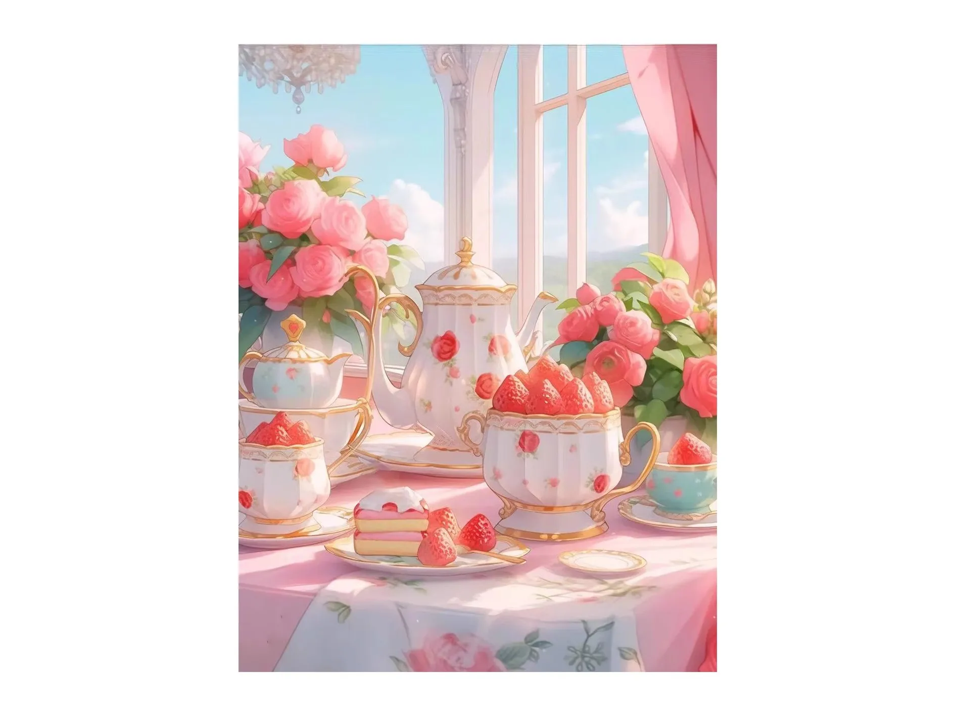 9ct 60x80cm afternoon tea Embroidery DIY Chinese Style Printed Kits Cross Stitch Needlework Set Home Decor Crafts