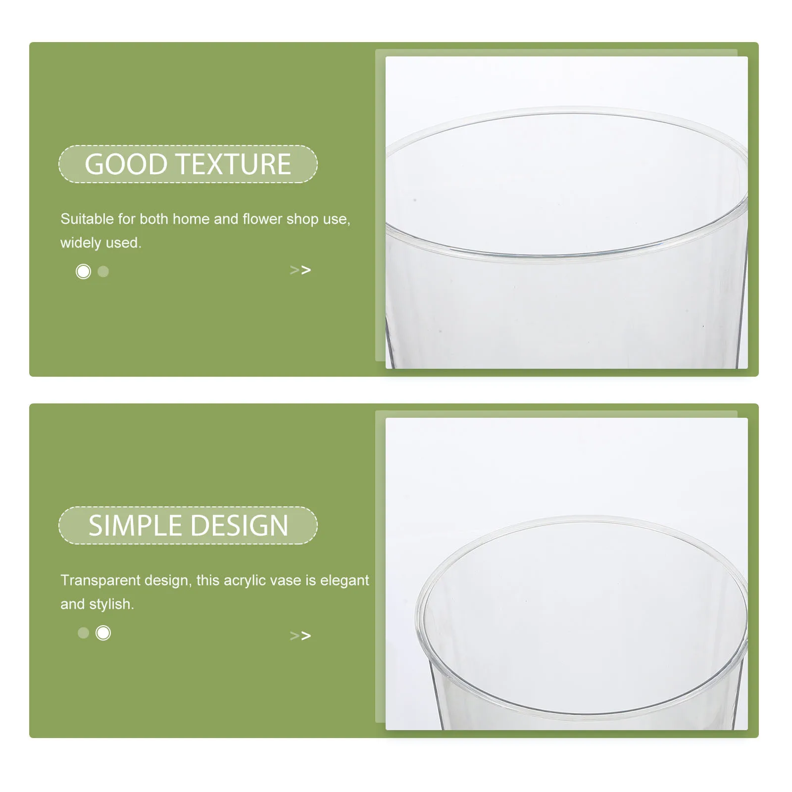 

Large Acrylic Flower Vase Clear Decorative Bucket for Home Flower Shop Waking Floral Arrangement Desktop Ornament