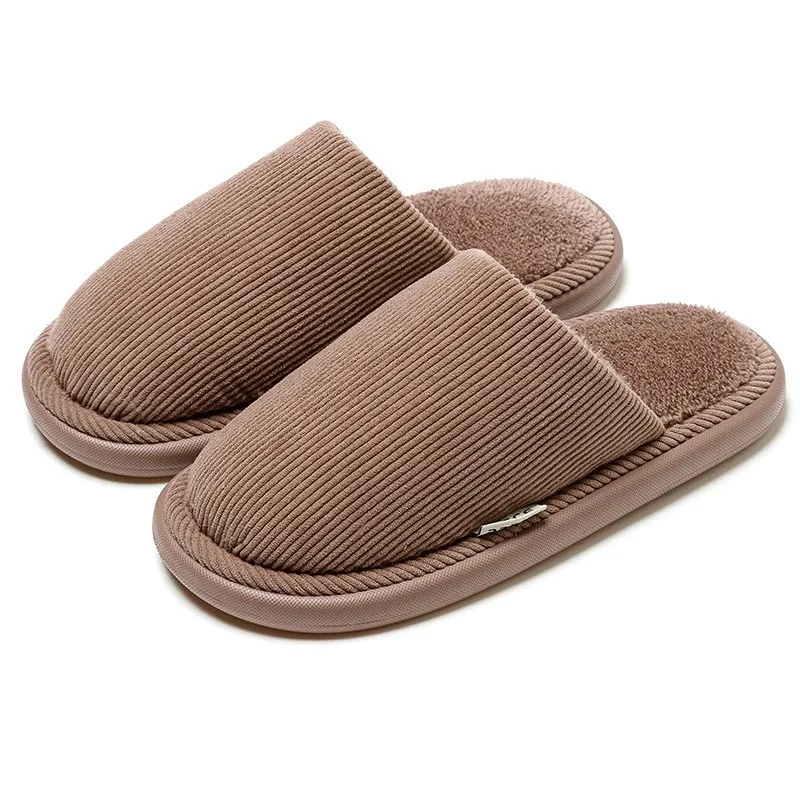 Winter Warm Slippers Women House Couples Non-Slip Soft Cotton Shoes Thick Sole Comfortable Flats Men Bedroom Plush Slipper