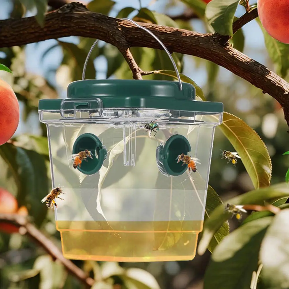 Solar Powered Wasp Trap Square Insect Catcher, Outdoor Reusable Fly Fruit Fly Hornet Trap for Garden Yard Pest Control Tools