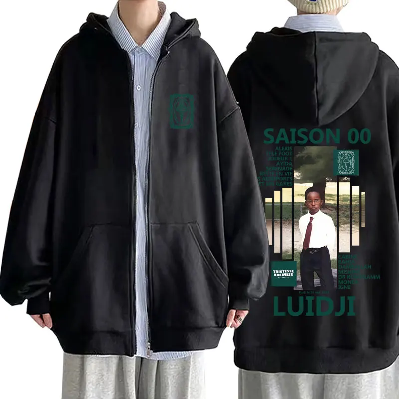 

Rapper Luidji Saison 00 Graphic Zipper Hoodie Men Women Hip Hop Pop Music Zip Up Jacket Male Vintage Casual Fleece Hoodies Coat
