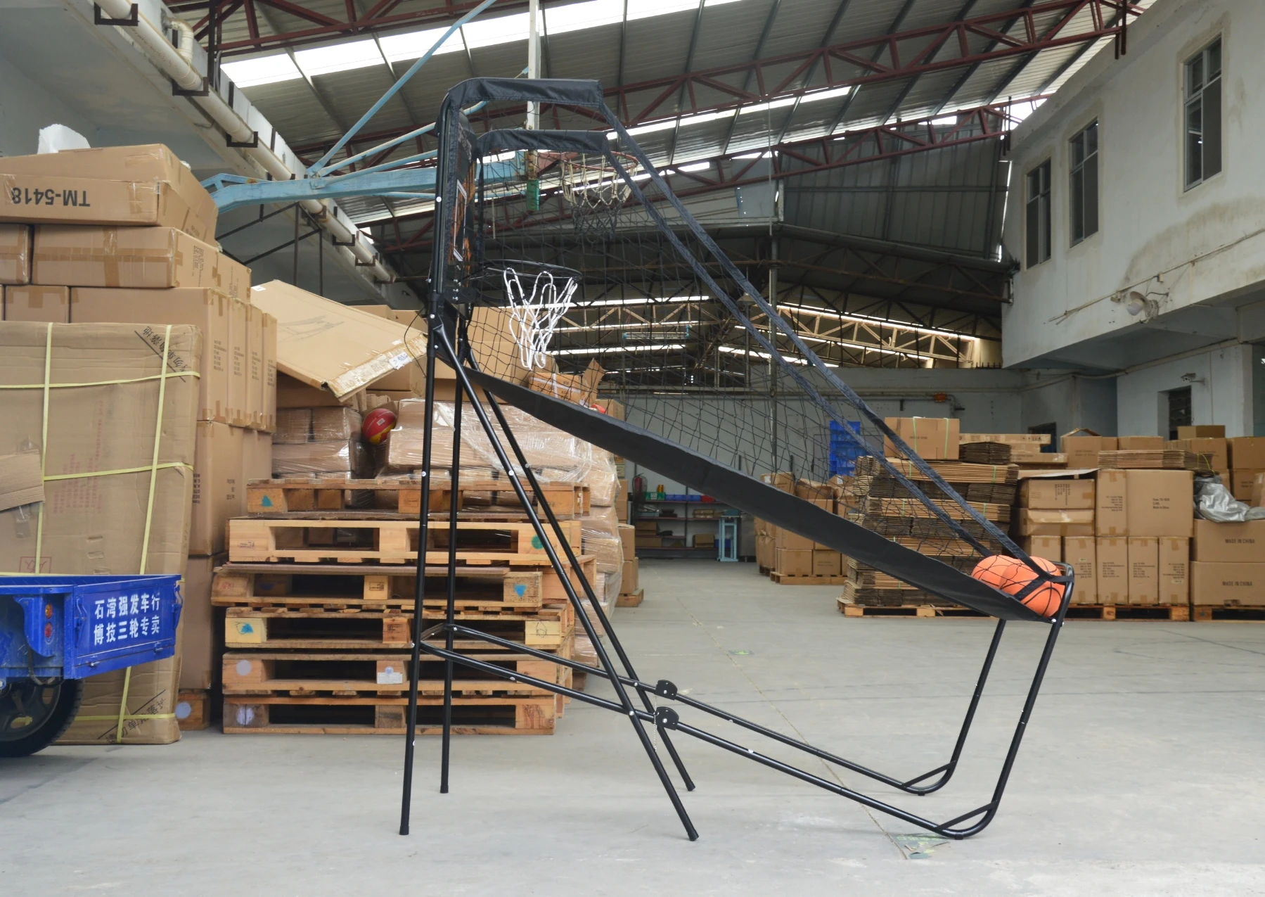 折りたたみ式シングルショットバスケットボールアーケードゲーム機、折りたたみ式バスケットボールシステム、1人用バスケットボールシューティングゲーム TB-1918