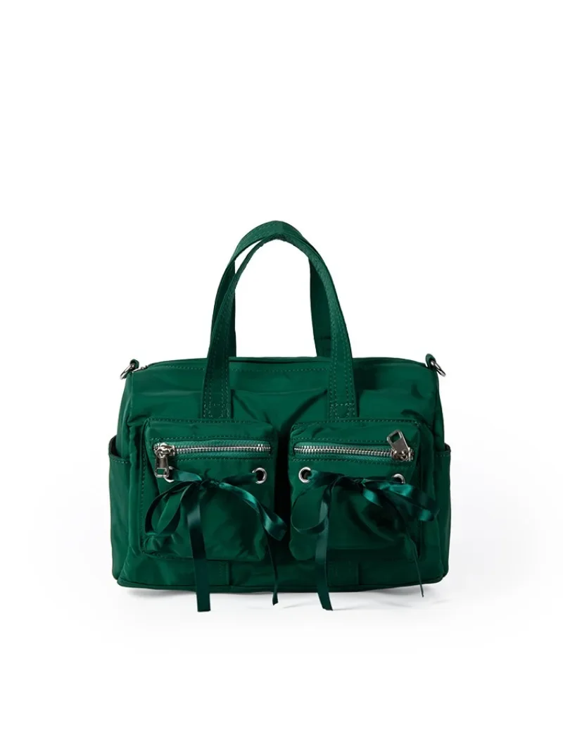 

Нишевая Сумка-тоут на шнуровке с бантом, маленькие квадратные сумки для женщин, сумки в японском и корейском стиле, сумки с несколькими карманами для ежедневного использования, женская сумка