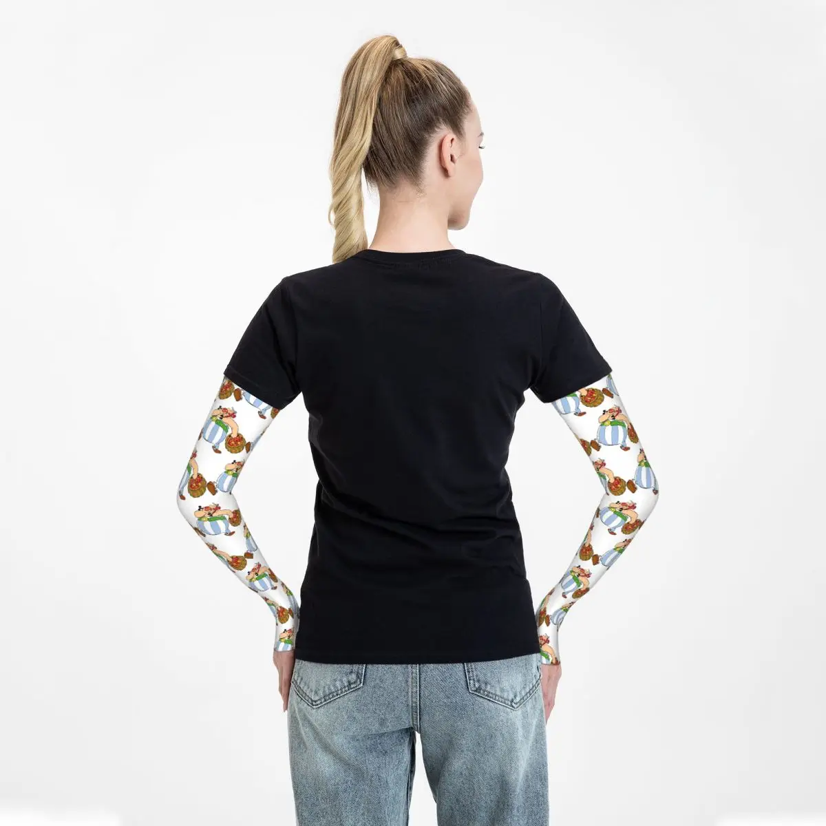 أستريكس وأوبليكس أكمام أذرع تبريد خارجية من الشمس فوق البنفسجية غطاء حماية صيفي من الحرير الجليدي لركوب الدراجات وأكمام وشم