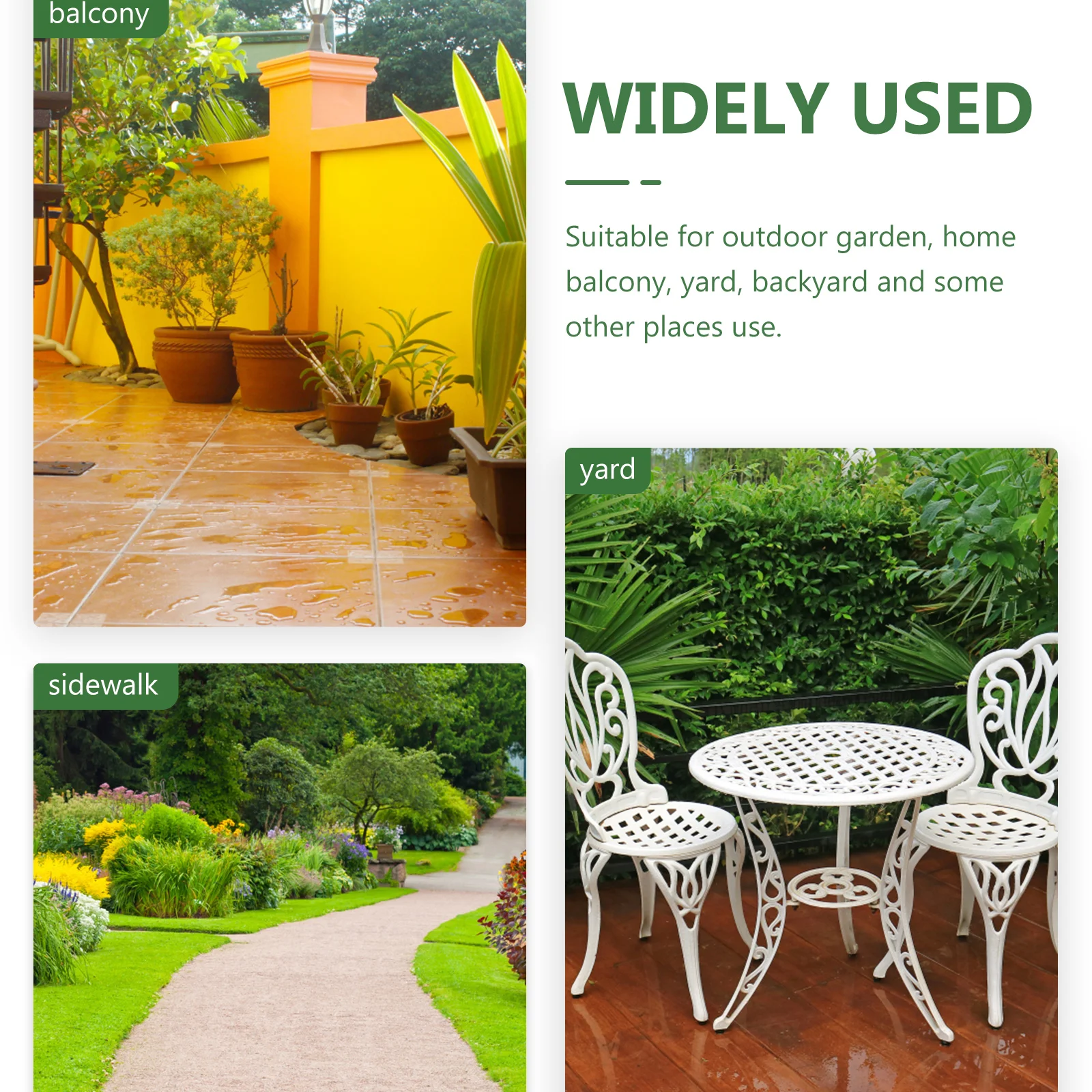 

4 Pcs Plastic Tiles 30x30x3cm Hollow Pattern Drainage Garden Flooring Patio Outdoor Interlocking Carpet Grass Deck
