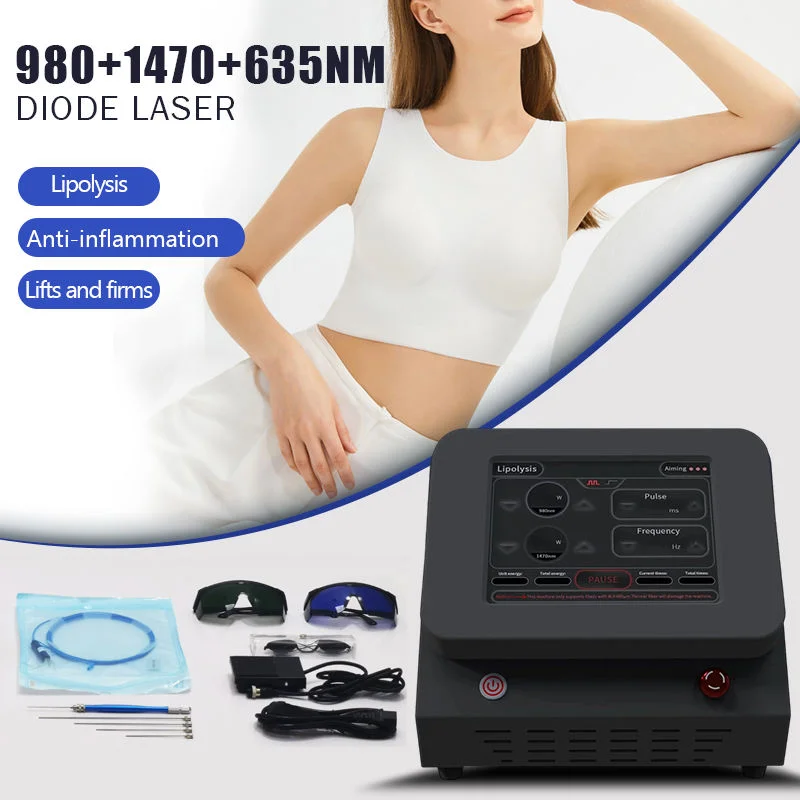 

14/7nm 980 635nm 450nm high-power laser diode vascular spider vein removal machine; nail fungus treatment, physiotherapy
