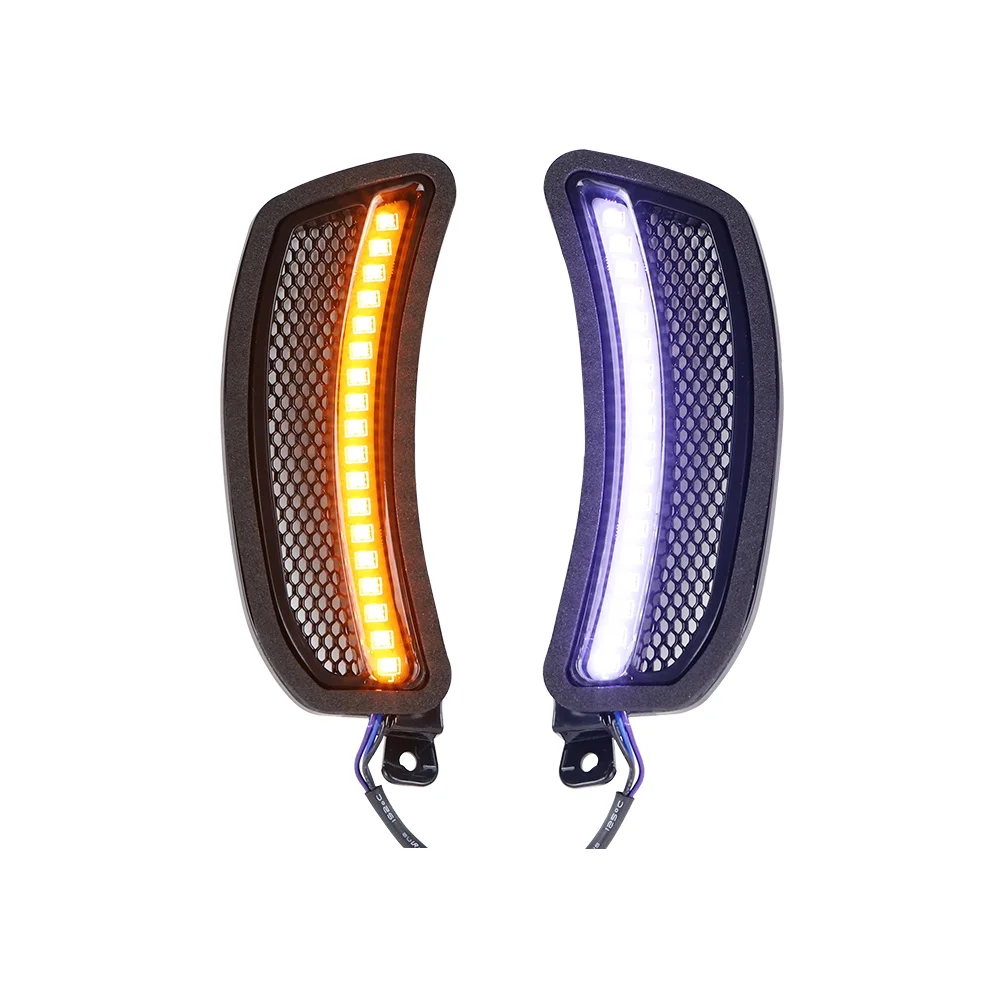Atubeix AX-HT27, ABS Plastic, Front LED Turn Signal Lights, White DRL / Amber Turn Light - view 4