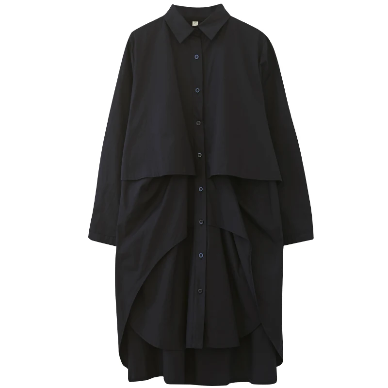 ربيع 2025 حجم كبير irt Dr المرأة طويلة Sve فضفاضة البطن تغطي التخسيس غير المتكافئة مزيج القطن عادية Dr #5