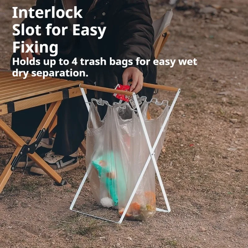 Convenient Garbage Bag Holder Foldable Portable Plastic Bag Support Frame Multifunctional Outdoor Tools Camping Supplies