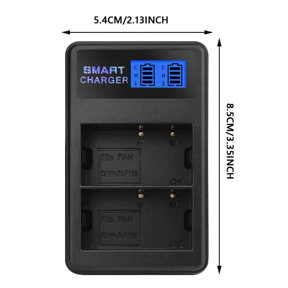 BLF19E Camera Battery Charger+LCD Dual USB Charger for Panasonic LUMIX GH3 GH4 GH5 G9GK DC-S5 DC-S5K GH6 G9 GH5S DMC-GH3K GH4K