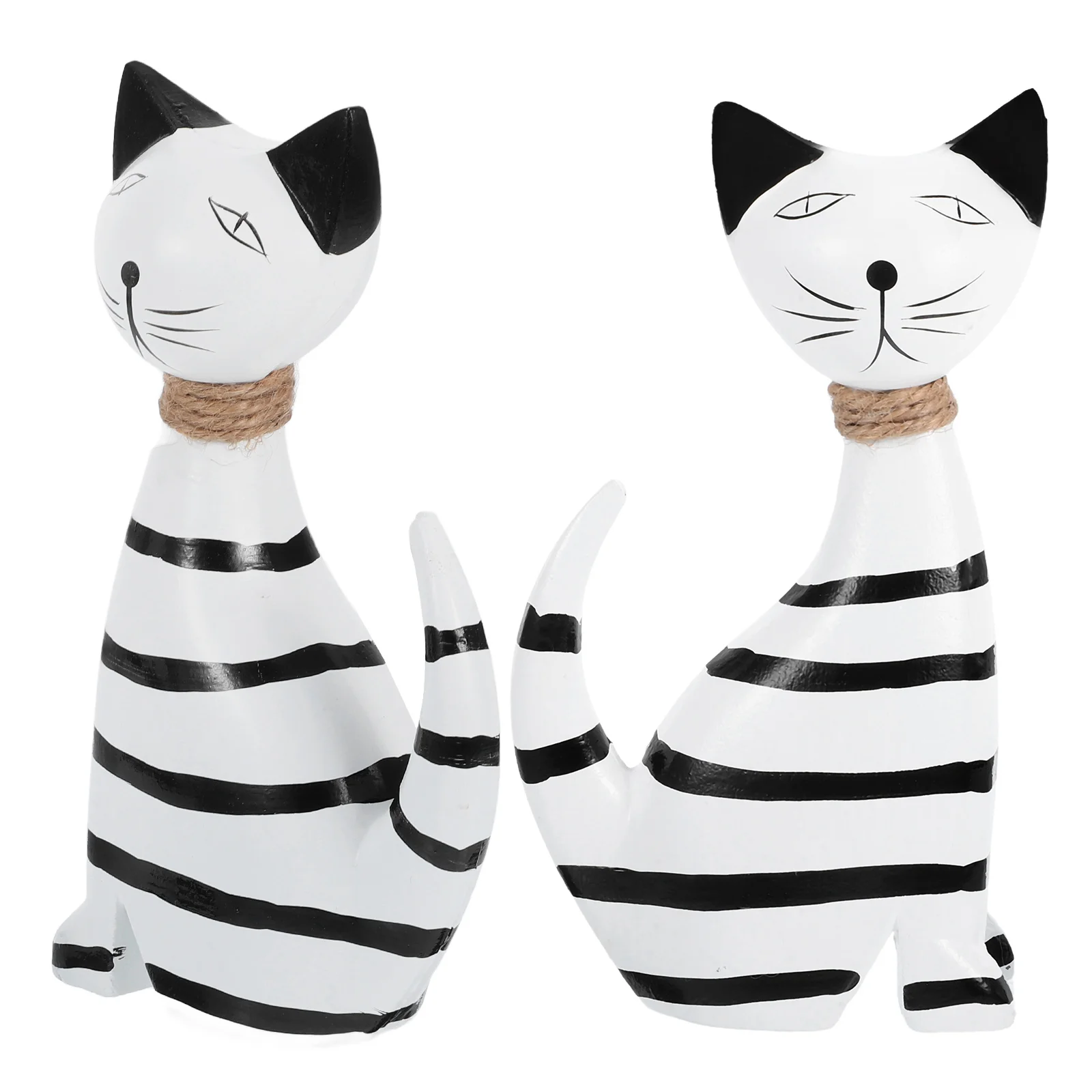 

2pcs Cat Sculpture For Cat Lovers Figurines Decor Figurines Minimalist Decor Desktop Animal Statue Small Sculpture