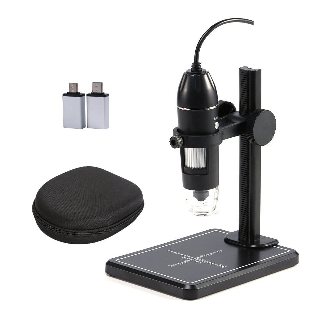 Digital Video Microscope Type-C Micro USB 1600X 8 LED Electronic Microscope for Soldering High Definition Portable Microscope