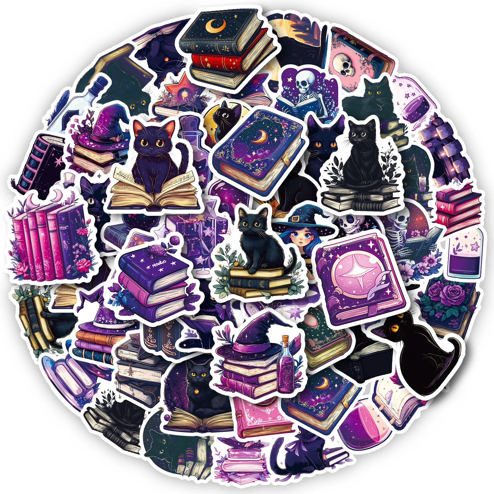 Autocollants de Style gothique imperméables, 56 pièces, livres magiques, Graffiti de dessin animé, décoration, jouet pour enfants, autocollants pour bagages, vélo, téléphone, guitare, DIY bricolage