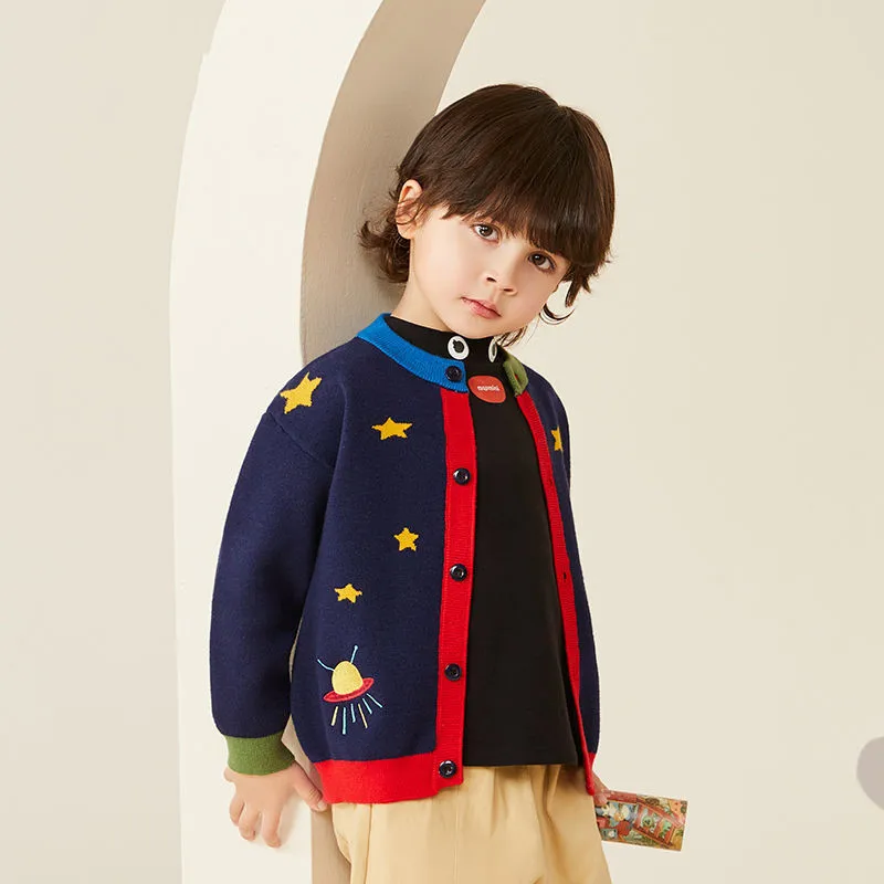 2024 Autumn New Children Boys Knitted Sweater Boy Baby Knitting Sweater Long Sleeves Fashion Trendy Clothing Versatile Tops