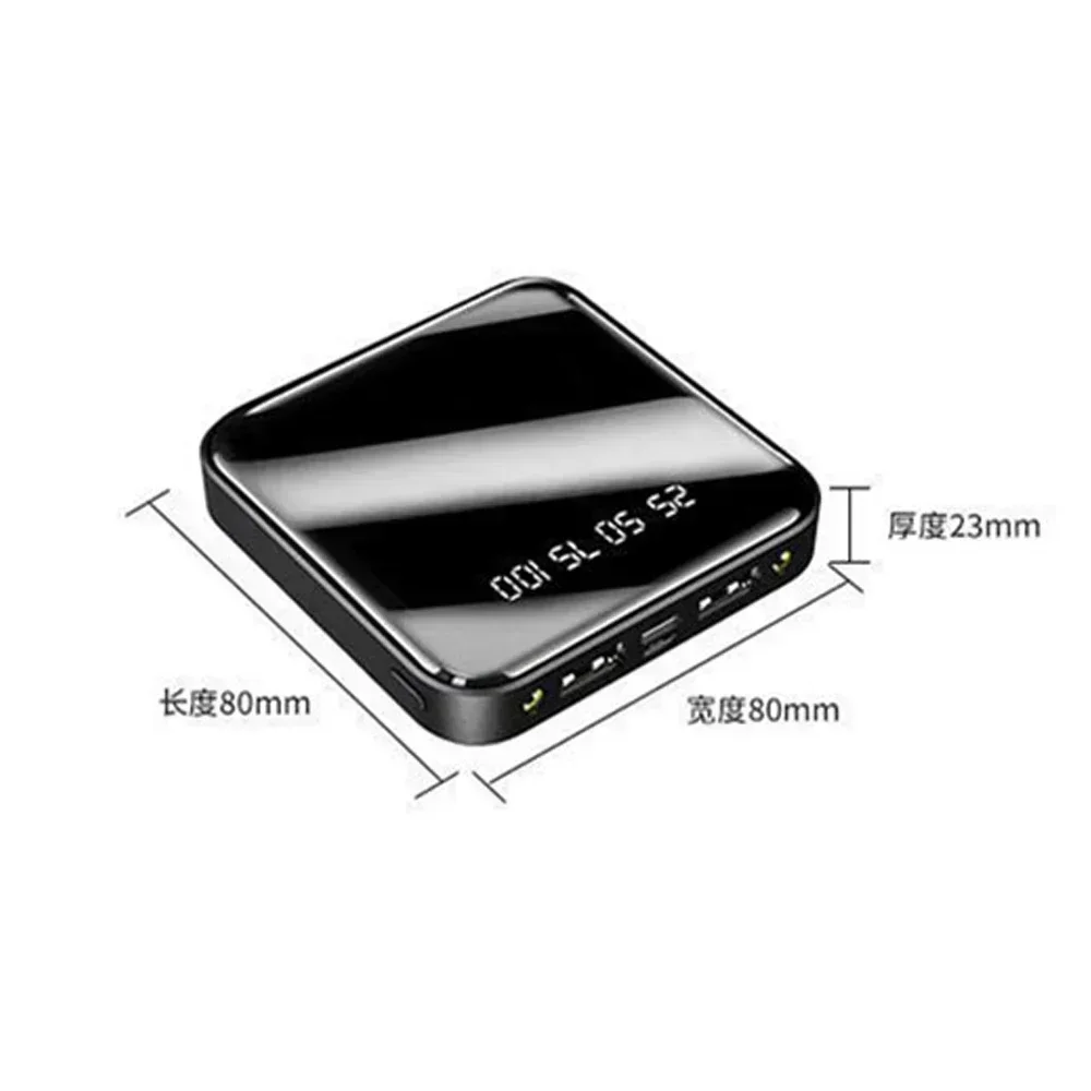 Mini 88000mAh Portable Power Bank 2 USB LCD Digital Display Fast Charging External Battery Powerbank For iPhone Xiaomi Huawei