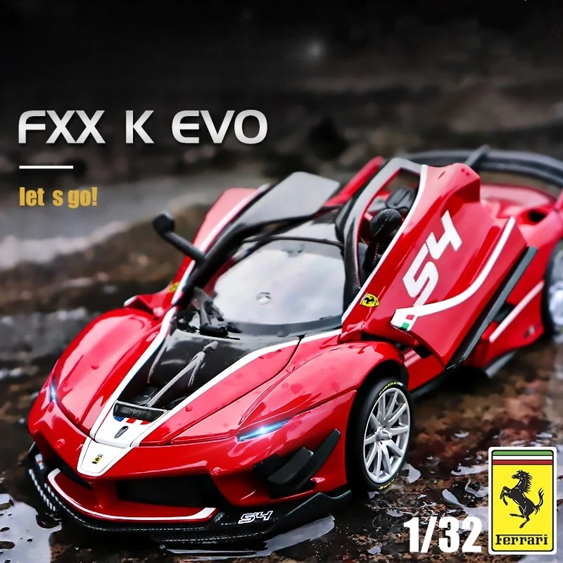 Bburago 1:32  FXX K EVO Acoustic And Light Control Acrylic Transparent Cover Alloy Car Alloy Collection Gift