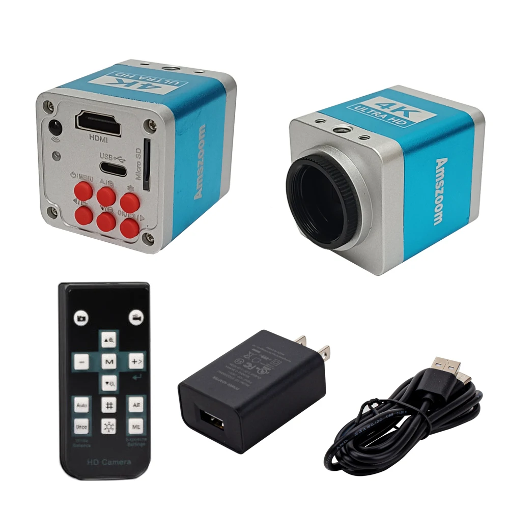 4K Mini 1080P 60FPS HDMI Electronic USB Digital Video Microscope Camera Industrial 130X Lens With Led Lights For PCB Soldering