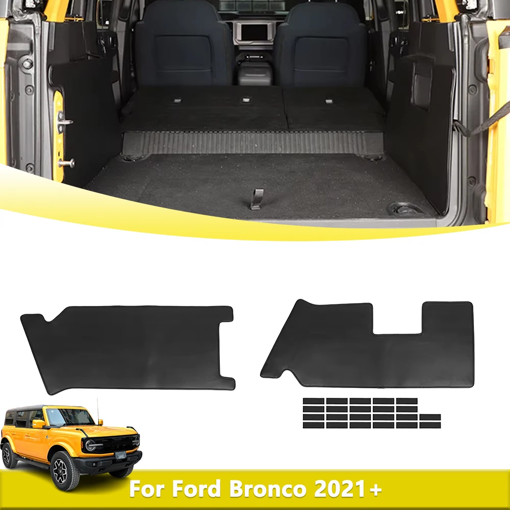 Car Rear Trunk Isolation Mat Liner Cover For Ford Bronco 2021 2022 2023-2025 Car Boot Sidewall Protector Interior Accessories