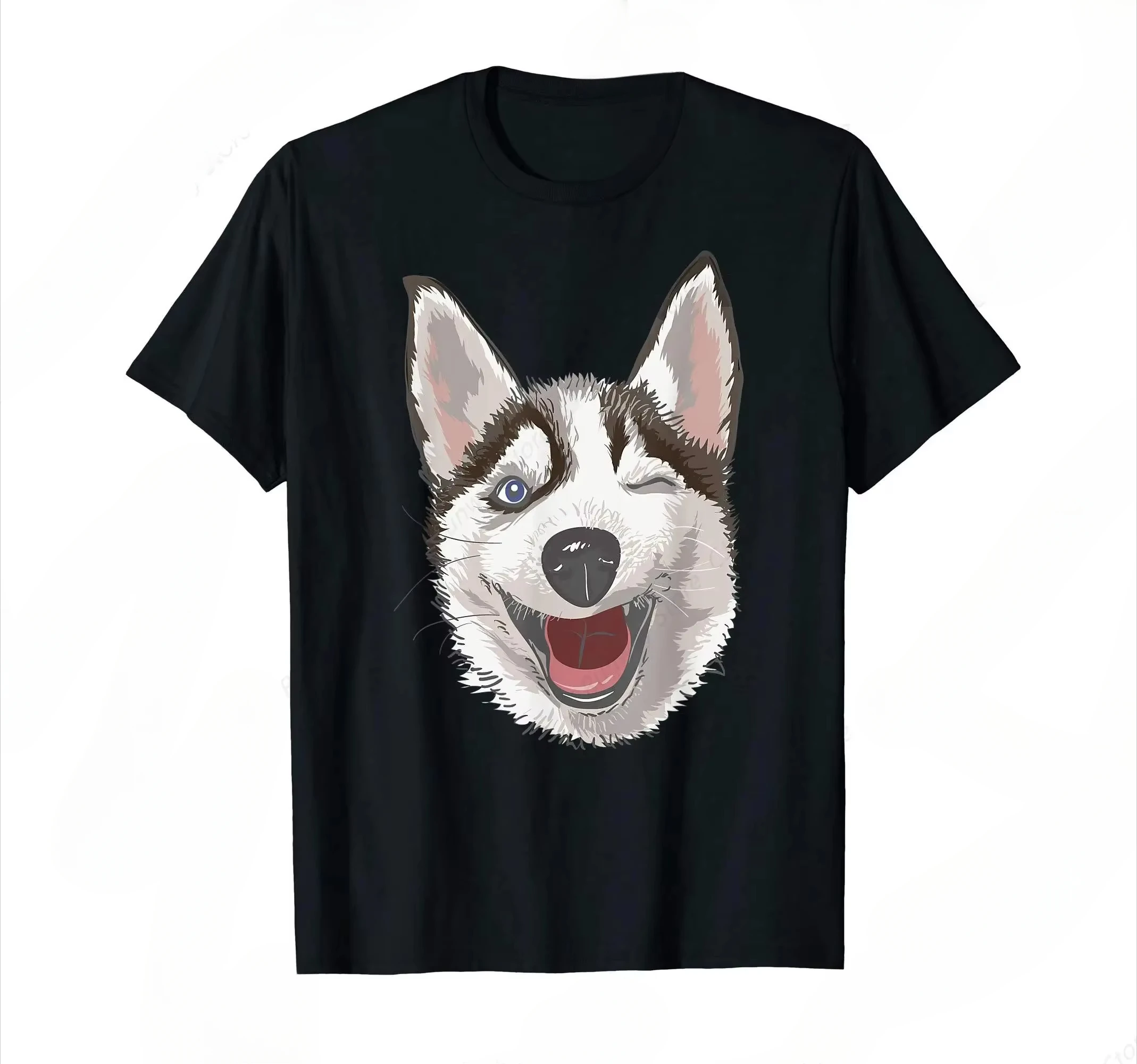 Funny Husky T Shirt Siberian Winking Cute Sled Dog T-Shirt