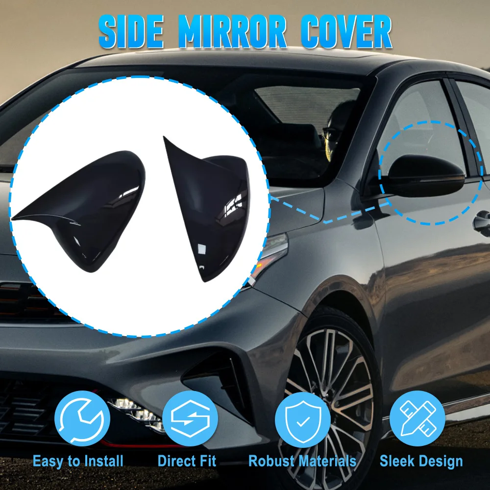

Pair Car Rearview Side Door Wing Mirror Cover Cap Case Trim Carbon Fiber Look For KIA K3 Cerato Forte 2019 2020 2021 2022