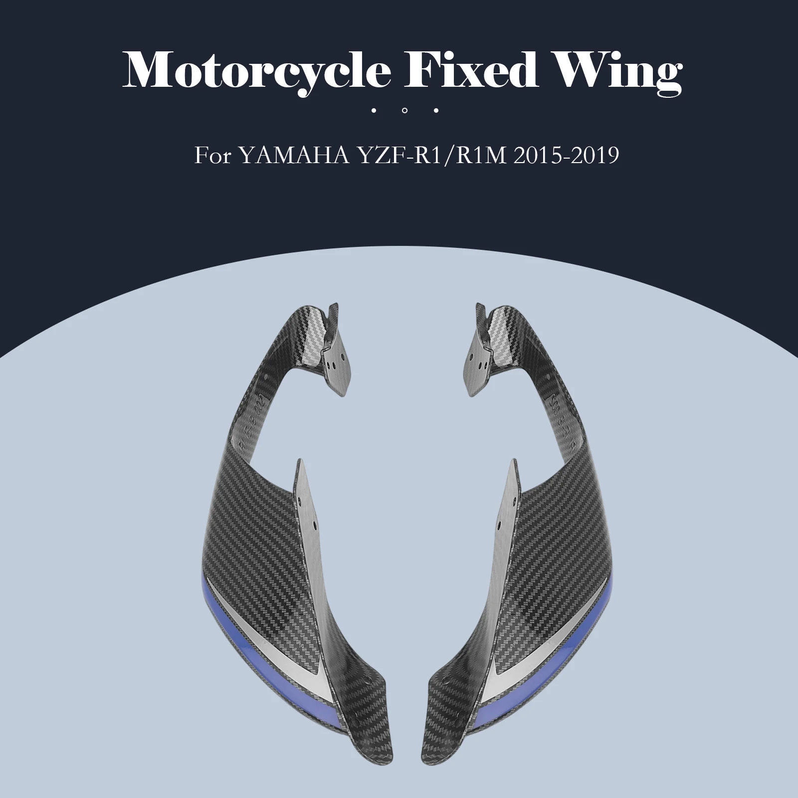 

NEW Motorcycle Fairing Fixed wing For Yamaha YZF R1 R1M 2015-2019 2016 2017 2018 YZF-R1 Spoiler Winglet carbon abs High quality