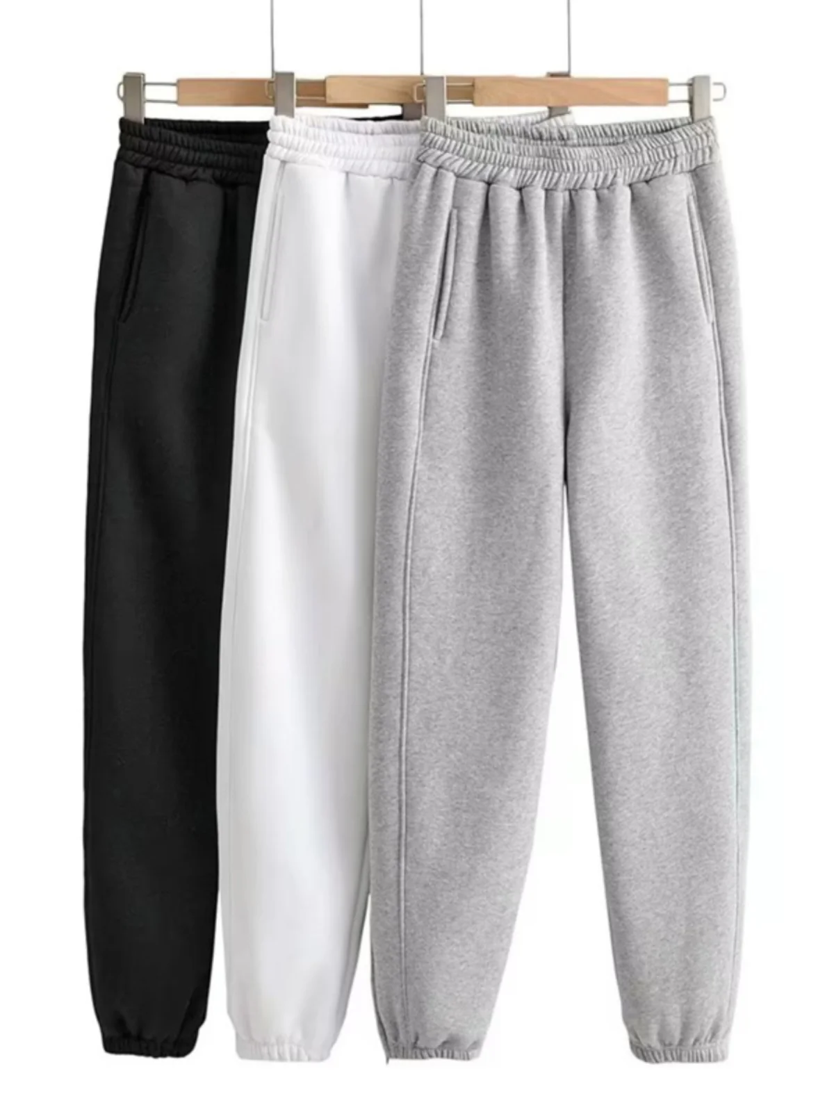 ay عادية Harajuku Sle المرأة السراويل الرياضية عالية الخصر السراويل الطويلة الشارع Faion سبليت الكفة سستة الترفيه Sweatpants #5