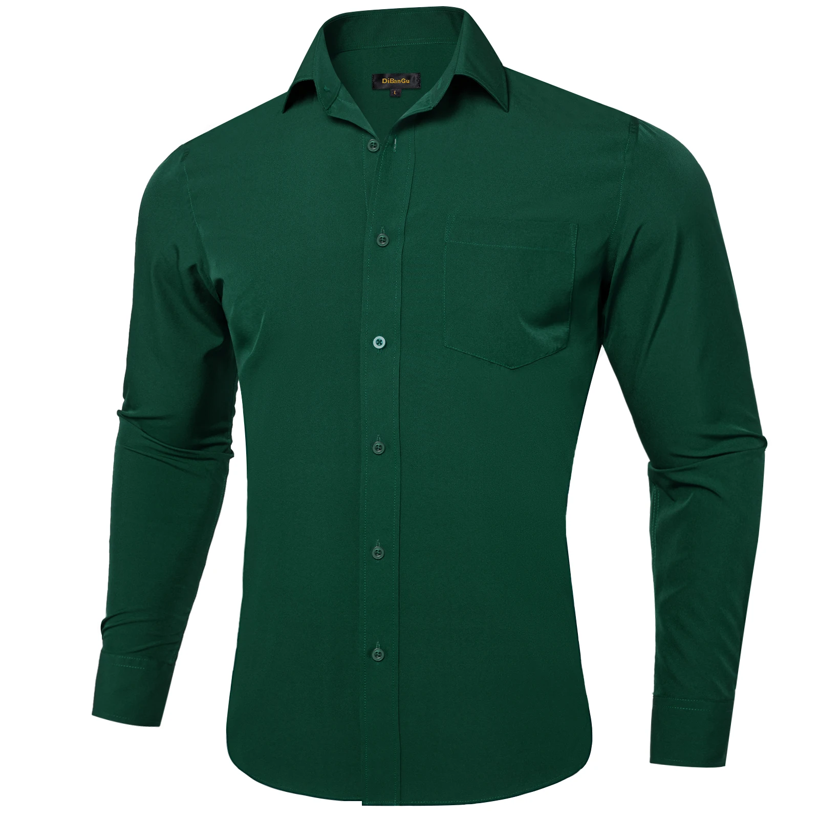 Solid Men Shirts Long Sleeve Cotton Polyester Blue Green Yellow Classic Basic Casual Slim Business Office Shirts Clothes