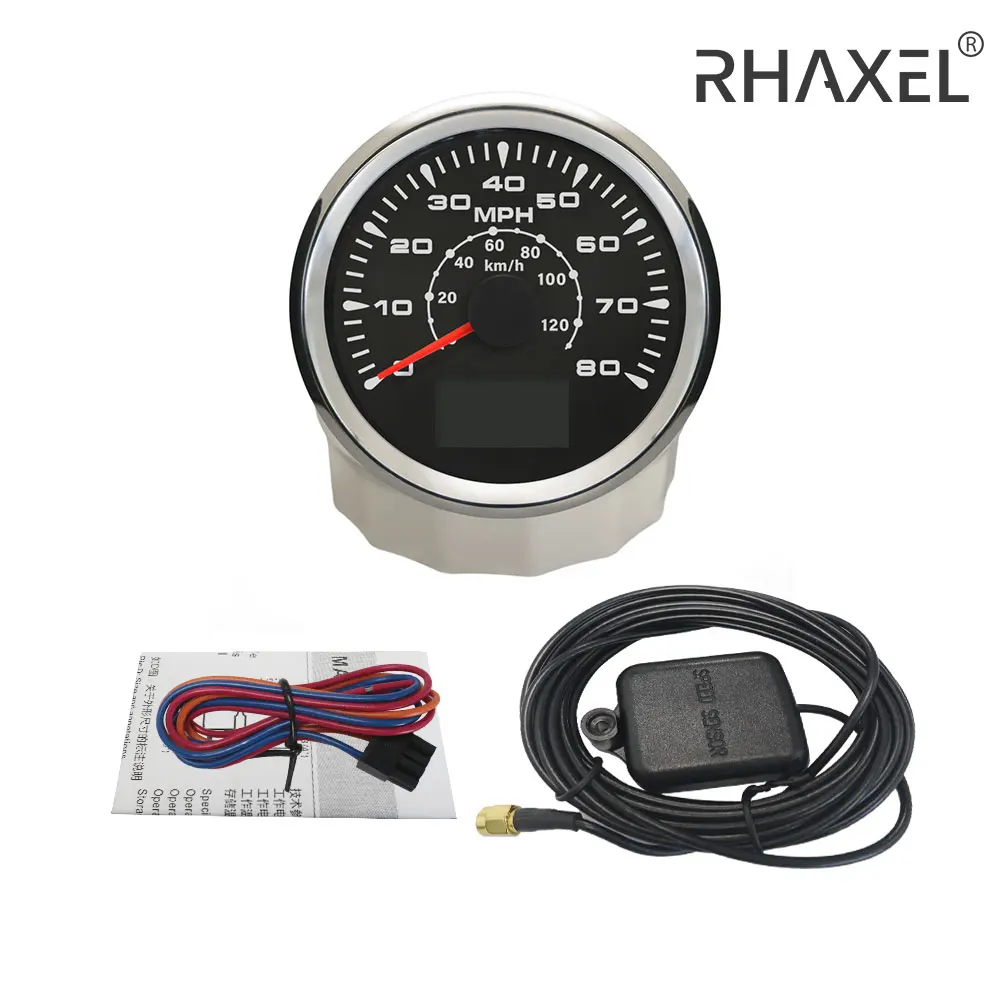 

RHAXEL 85 мм MPH GPS спидометр одометр счетчик поездок 0-35MPH 0-80MPH 0-200MPH 0-160MPH для авто мотоцикла 9-32V