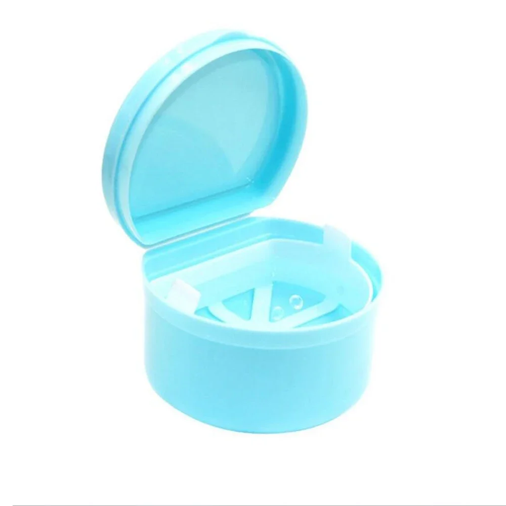 

Dental Denture Bath Box Cleaning Teeth Case False Teeth Storage Box with Hanging Net Container Denture Boxs Retainer Case